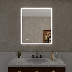 Musci 30 in. W x 36 in. H Rectangular Frameless LED Wall Bathroom Vanity Mirror