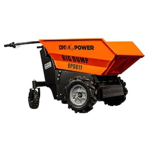 8 cu. ft. 1100 lbs. Capacity Electric Powered Dump Cart with Auto-Stop Release and Brake