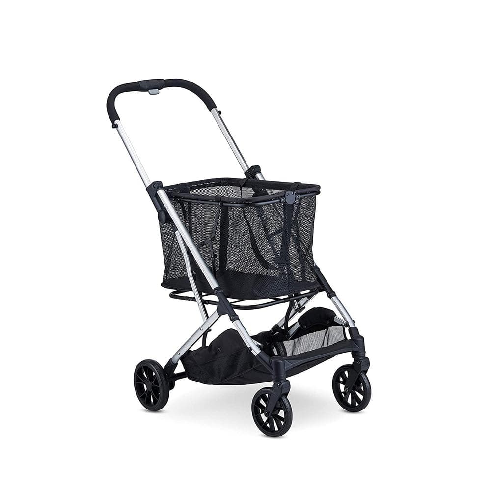 Cargo Cart Company Folding Aluminum Cleaning Cart with Removable Baskets  Swivel Front Wheels, Silver
