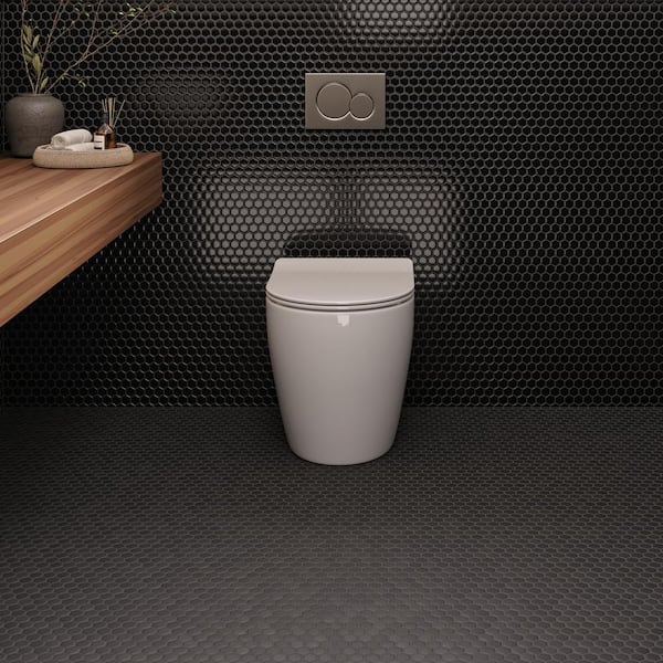 Le Cafe Hexagon 10 in. x 11 in. Black Porcelain Mosaic Tile (8.4 sq. ft. /Case)
