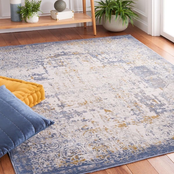 Palma 7 ft. x 9 ft. Beige/Blue Ornate Gradient Area Rug