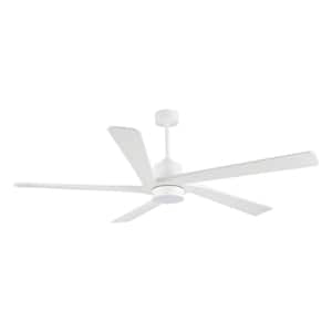 64 inch 5 Blades LED Indoor White Ceiling Fan with Remote