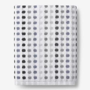 Spectrum Gray Geometric Cotton Single Bath Sheet