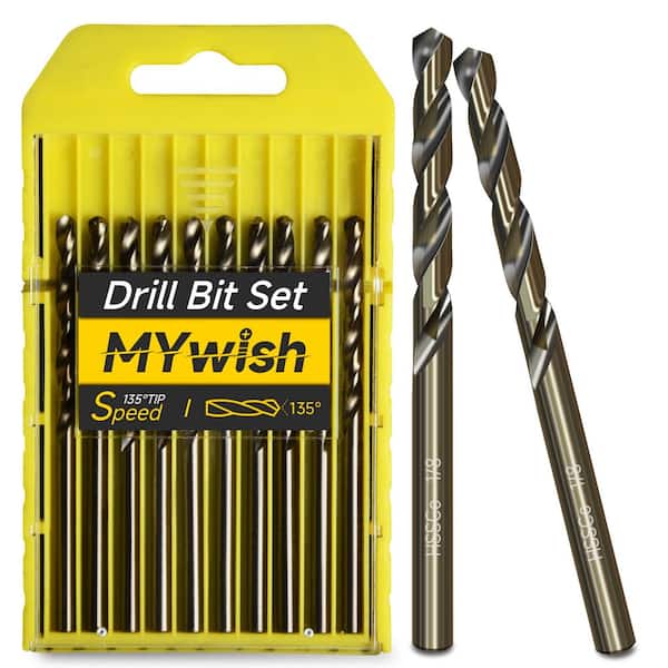 1/8" M35 Cobalt High Speed Steel Twist Drill Bit (10-Piece)