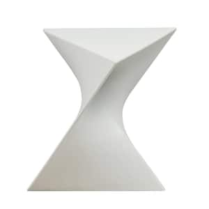 Randolph 15.75 in. White Modern Triangle Accent End Table Lightweight Side Vanity Table