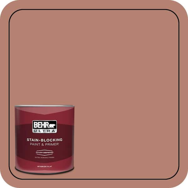BEHR ULTRA 1 qt. #S180-5 Auburn Glaze Extra Durable Flat Interior Paint & Primer