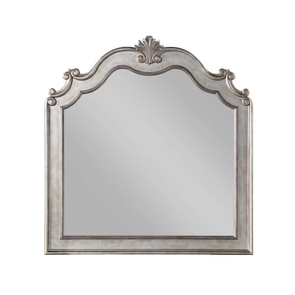 Unbranded Hot Seller 43 in. W x 45 in. H Champagne Finish Stunning Esteban Antique Mirror: Timeless Elegance with Subtle Glamour