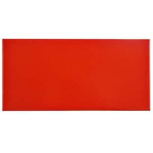 Projectos Bold Red 3-7/8 in. x 7-3/4 in. Ceramic Floor and Wall Take Home Tile Sample