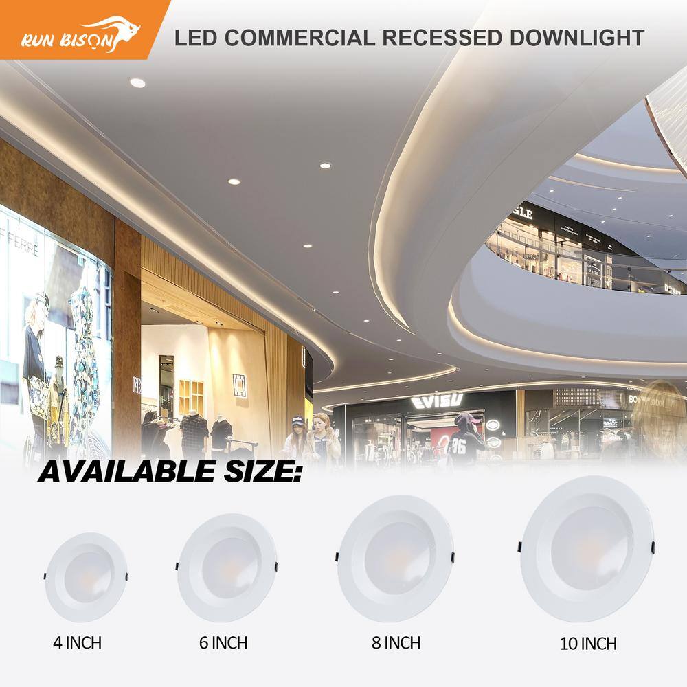 11.5" White Aluminum LED Recessed Lighting Kit, Set of 10