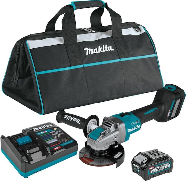 Makita 40V max XGT Brushless Cordless 5 in. X-LOCK Angle Grinder Kit, with Electric Brake, AWS Capable (4.0Ah)