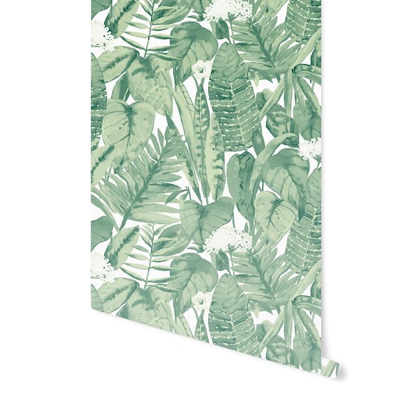 Tempaper Tropical Jungle Green Vinyl Peel and Stick Wallpaper (Covers 28  Sq. Ft.) TR562 - The Home Depot