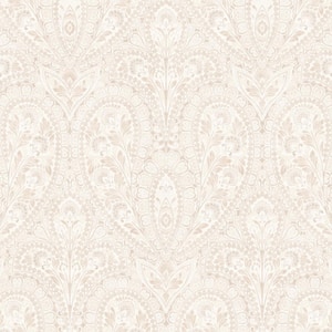 Grand Floral Red, Cream & Brown Vinyl Wallpaper (Covers 55 sq. ft.)