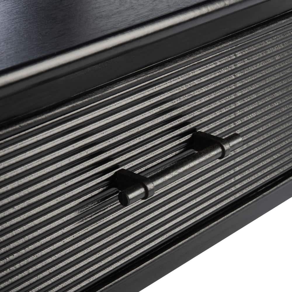 Ryder Black Striated 2-Drawer Console Table with Storage