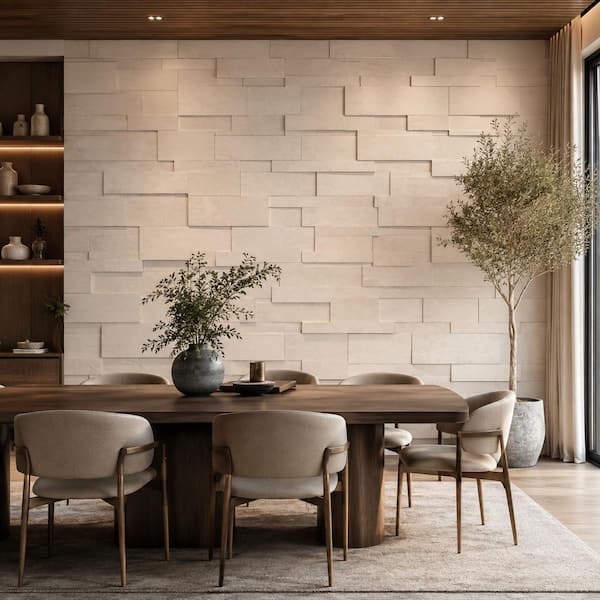 XL Malibu Cream 3D Honed 9 in. x 24 in. Limestone Honed Look Wall Tile (6 sq. ft./Case)