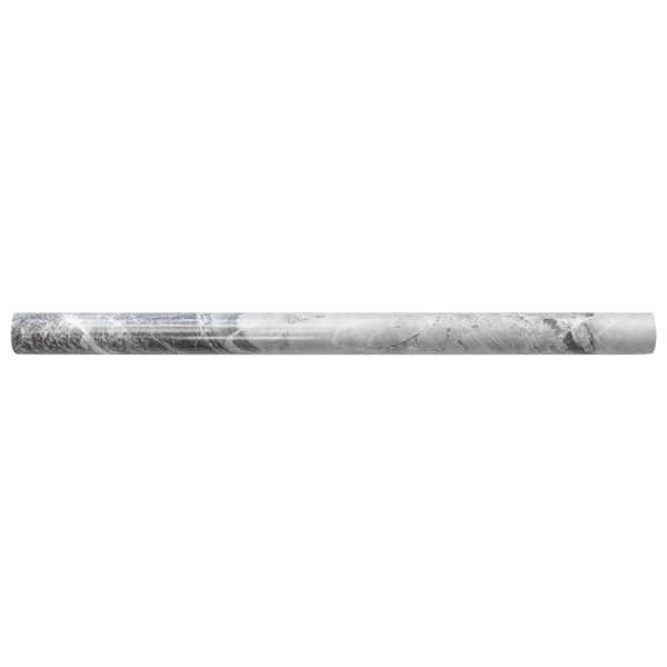 Jeffrey Court Tundra Grey .75 in. x 11.875 in. Marble Wall Pencil Tile (1 Linear Foot)