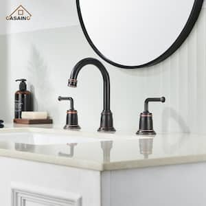 4 in. 2-Handle Bathroom Sink Faucet with Drain Kit Included in Oil Rubbed Bronze