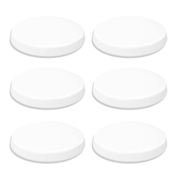 11 in White Round LED Flush Mount With plastic Shade and No Bulbs Included 6 Pack