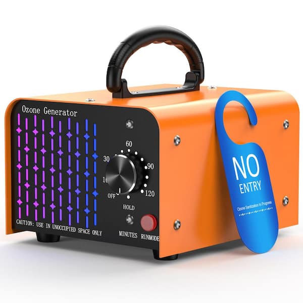 7000 sq. ft. 80,000 mg Ion Generator Ozone Generator in Orange with Timer for Cars, Rooms, Smoke, and Pets