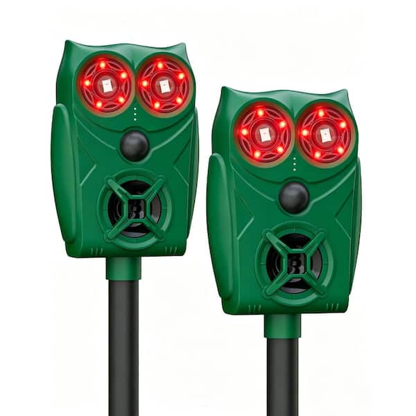 2-Pack Solar-Powered Ultrasonic Animal Trap Repeller with Motion Sensor for Outdoor Use