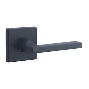 Passage Left Hand Square Lever Contemporary Square Rose with 6AL LatchDual Strike Satin Blac