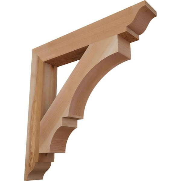 Ekena Millwork 3.5 in. x 24 in. x 24 in. Western Red Cedar Balboa Traditional Smooth Bracket