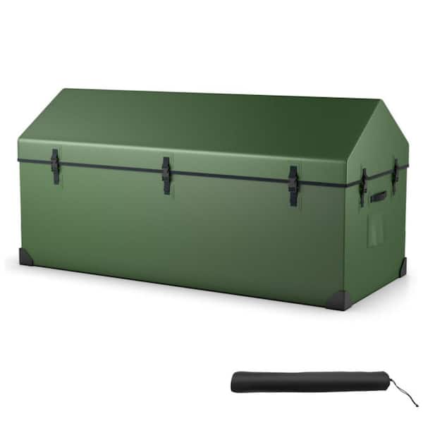 174 Gal. Detachable Deck Box Portable Waterproof Storage Box with Ventilated Window, Adjustable Snap, Corner Protector