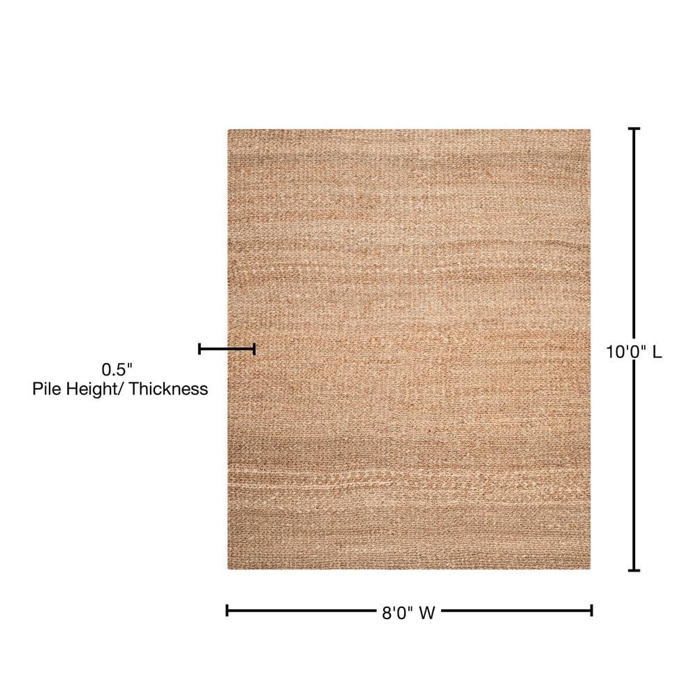 Handmade Tufted Jute Round Area Rug, Natural, 8' x 10'