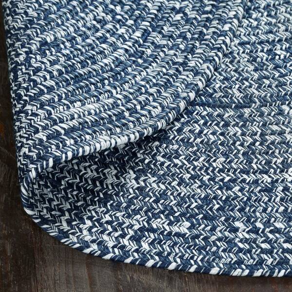SUPERIOR Braided Denim Blue-White 5 ft. x 8 ft. Reversible Transitional Polypropylene Indoor/Outdoor Area Rug - image 5