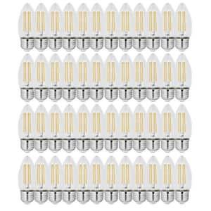 40-Watt Equivalent B10 E26 Medium Dimmable Filament CEC Blunt Tip Chandelier LED Light Bulb Soft White 2700K (48-Pack)