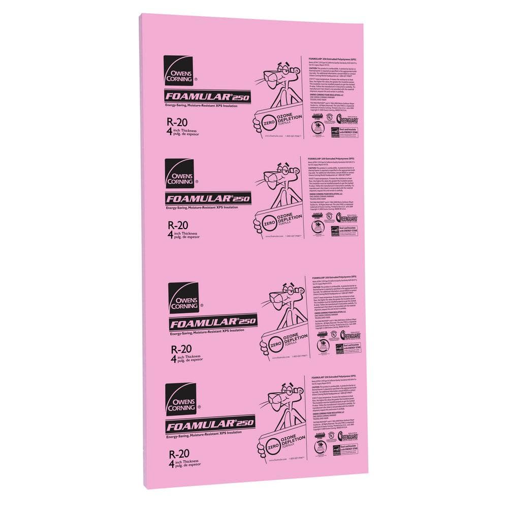 Owens Corning FOAMULAR 250 4 In. X 4 Ft. X 8 Ft. R-20 SE Rigid Foam ...