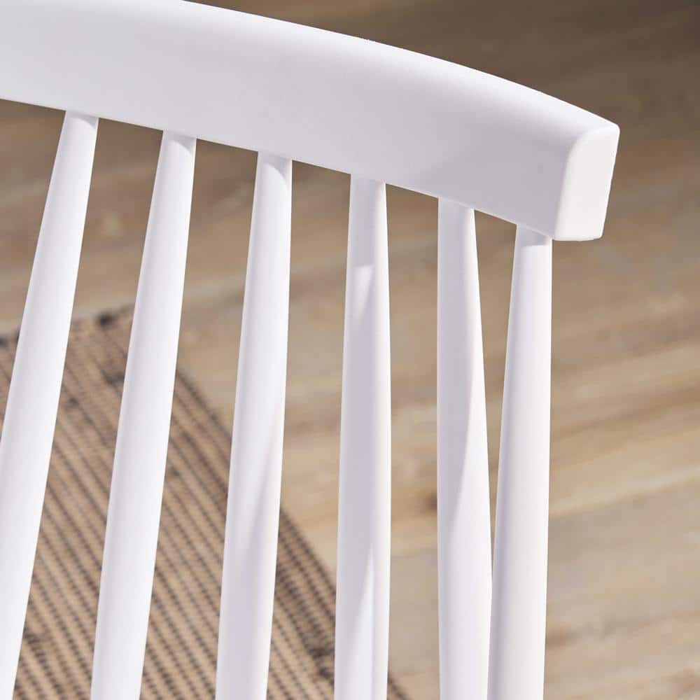 Matte White Windsor High-Back Plastic Side Chair, Set of 2
