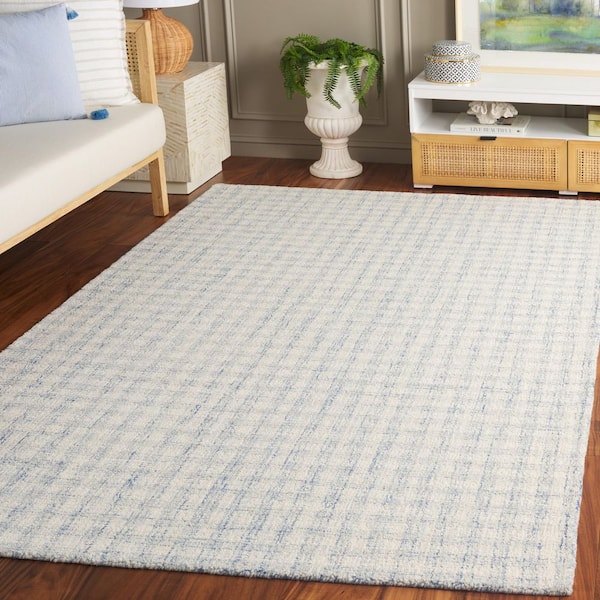 Ebony 3 ft. x 5 ft. Blue/Ivory Geometric Checkered Area Rug