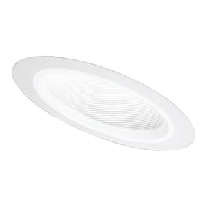 6 in. White Recessed Lighting Sloped Ceiling Trim with Coilex Baffle