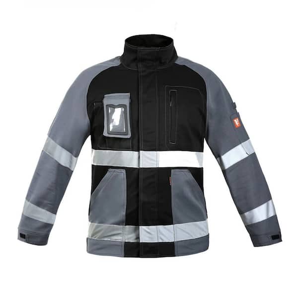 Unisex Medium Black Cotton Heavy-Duty Work Jacket