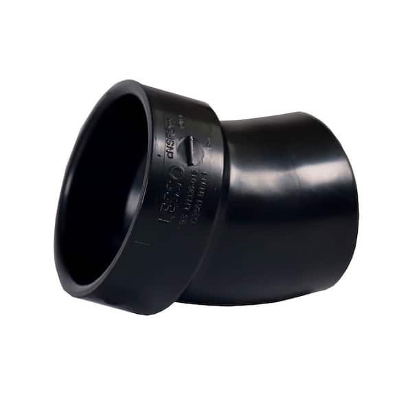 VPC 4 in. x 4 in. ABS Plastic DWV 22-1/2-Degree Spigot x Hub Elbow Fitting