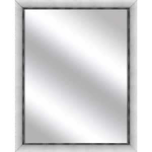 Medium Rectangle Stainless Silver Art Deco Mirror (31 in. H x 25 in. W)