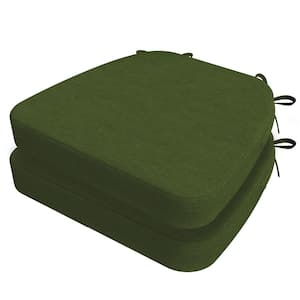 16 in. x 17 in. Trapezoid Indoor Seat Cushion Dining Chair Cushion in Dark Green (2-Pack)