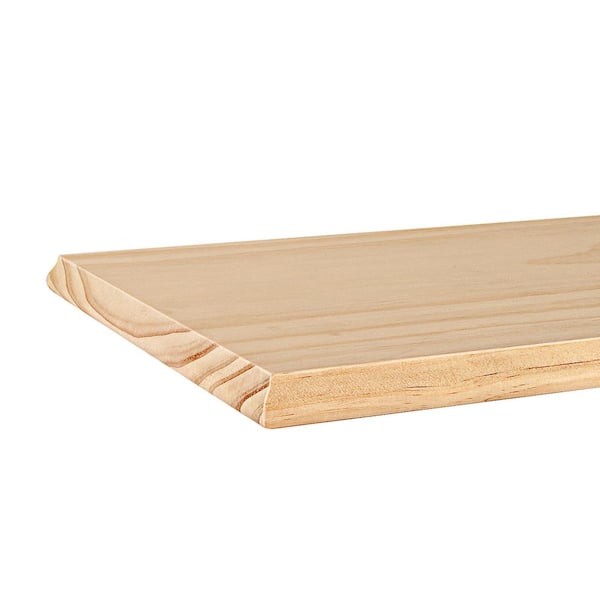 Waddell Pine Shelf with Beveled Edge - 24 in. x 9 in. x 0.75 in. - Unfinished Sanded Wood - DIY Home Decorative Wall Shelving