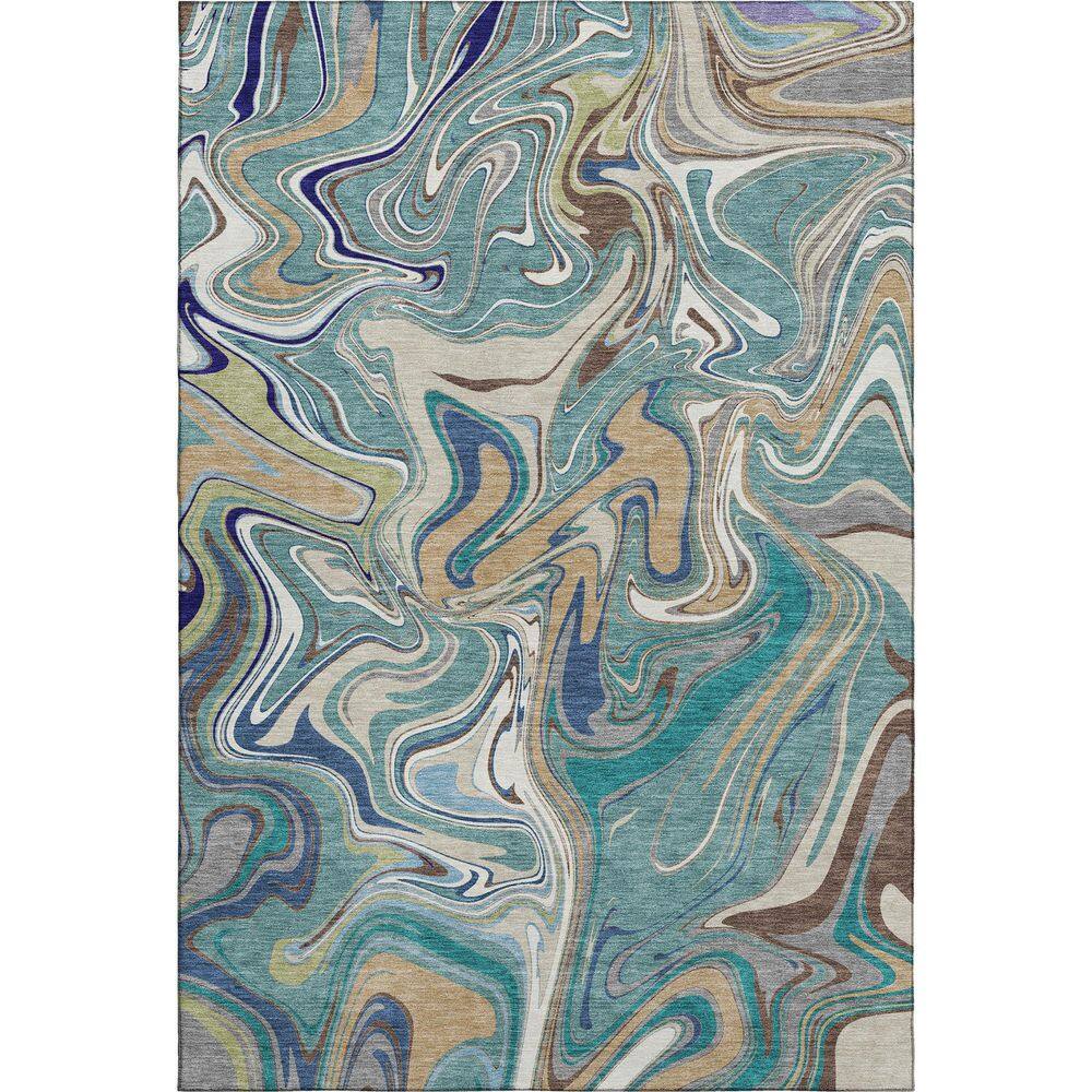 Mayfield Premium Machine Washable Abstract AMF2395 Teal 10 ft. x 14 ft. Area Rug price history on PriceWatchPro
