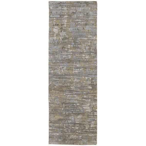 2 ft. x 8 ft. Brown, Ivory Abstract Runner Rug