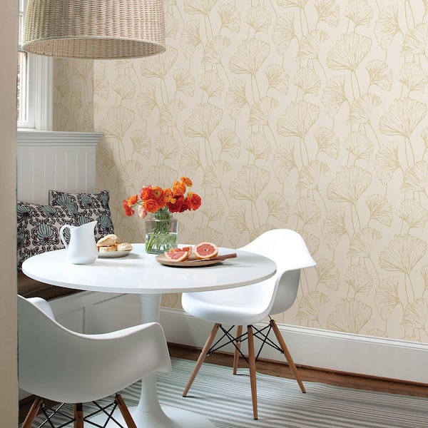 Reverie Gold Ginkgo Gold Wallpaper Sample