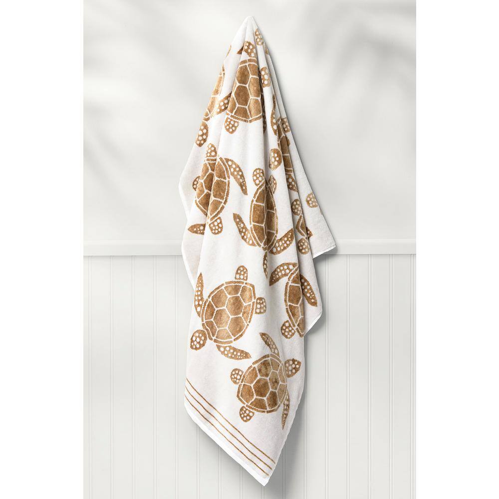 Caro Home Turtle Dot Ivory Gold Cotton Single Beach Towel Caro Home Turtle Dot Ivory Gold Cotton Single Beach Towel