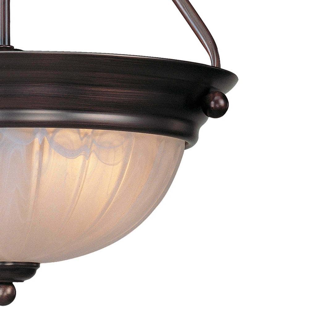 Marti 13" Antique Bronze Alabaster Glass Semi-Flush Mount Ceiling Light