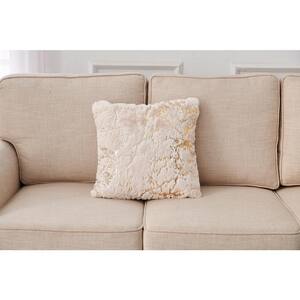 Agnes Luxury Chin.illa Faux Fur Gilded Pillow (22 In. x 22 In.)