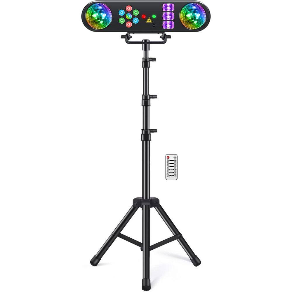 5 in 1 DJ Lights Bar 0 Lumen w/ Stand and Rotating Ball, Strobe, UV, Black Colorful LED Light, Sound Activated for Disco price history on PriceWatchPro