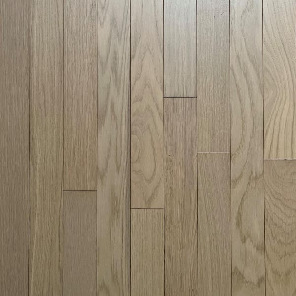 Dekorman White Sands Oak 3/8 in. T x 3 in. W Tongue and Groove Wire Brushed Engineered Hardwood Flooring (35.34 sq.ft./case)