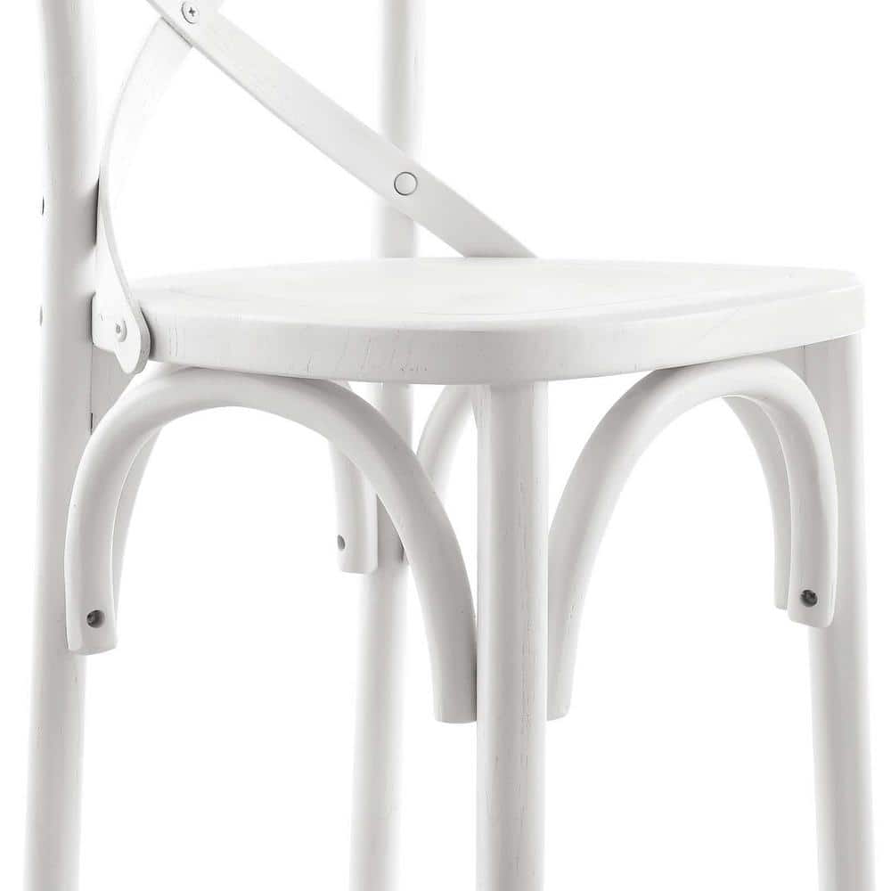 White Elm Wood X-Back Counter Stool