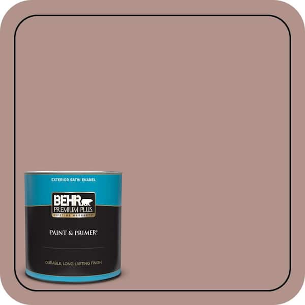 BEHR PREMIUM PLUS 1 qt. #180F-4 Desert Willow Satin Enamel Exterior Paint & Primer