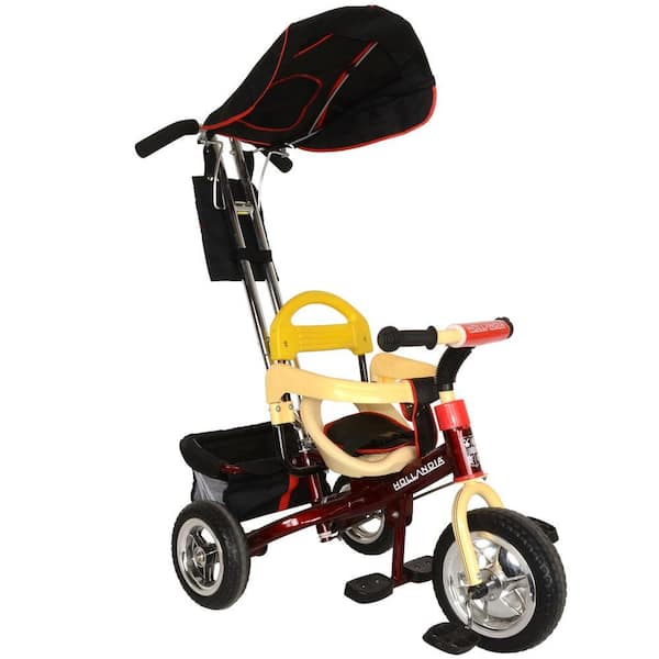 Hollandia Deluxe Stroller and Tricycle 10 in. front Wheel in Maroon