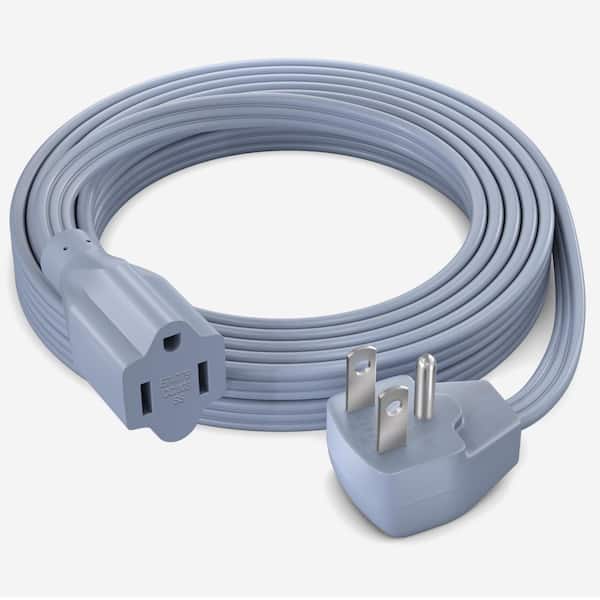 10 ft. 14 / 3 Medium / Heavy Duty Indoor Extension Cord Flat Plug Flat Wire 15 Amp Gray